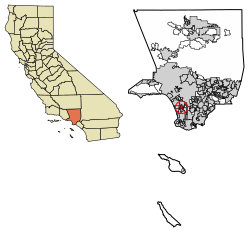 Los Angeles County California Incorporated and Unincorporated areas Hawthorne Highlighted 0632548